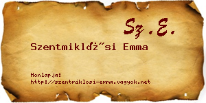 Szentmiklósi Emma névjegykártya
