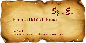 Szentmiklósi Emma névjegykártya