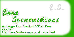 emma szentmiklosi business card